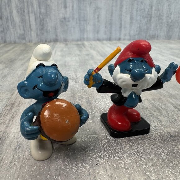 Schleich Smurf Lot of 6 Smurf Figures Vintage Peyo USED 70 80s Teacher Smurfette - Picture 2 of 16